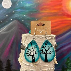 Handmade Teardrop Tree Earrings